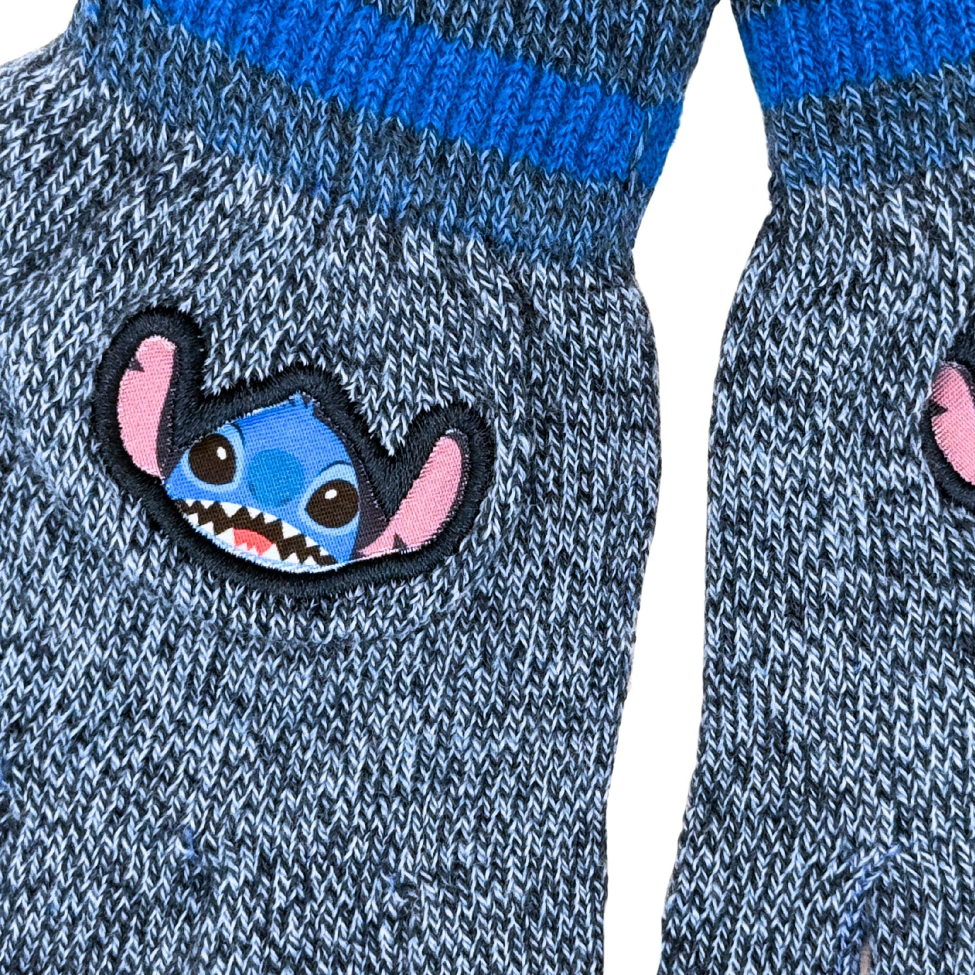 Set Gorro con Guantes Stitch Faces Azul Beanie Original - Fan Army