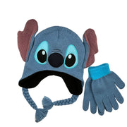 Set Gorro 3D con Guantes Stitch Azul Beanie Original - Fan Army