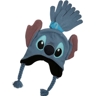 Set Gorro 3D con Guantes Stitch Azul Beanie Original - Fan Army