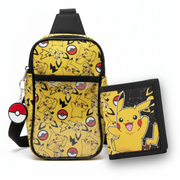 et Pokémon Cangurera y Cartera Pikachu Oficial con Llavero Pokébola