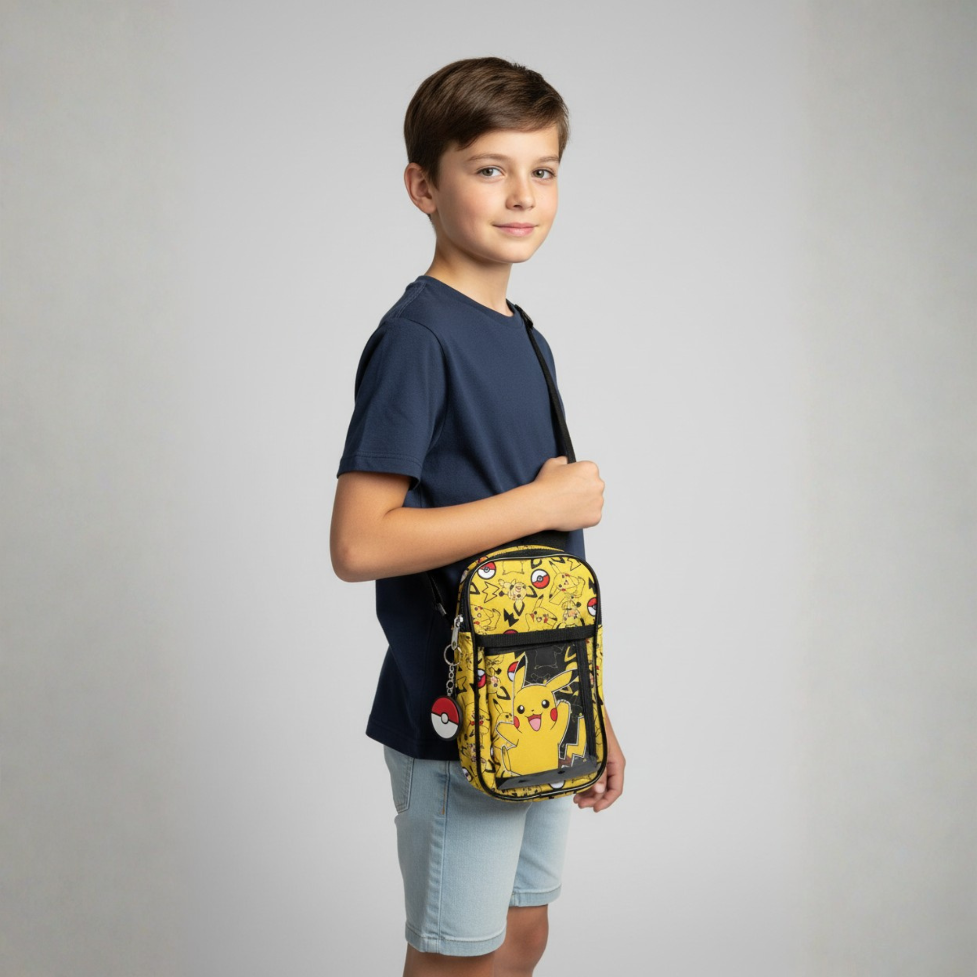 et Pokémon Cangurera y Cartera Pikachu Oficial con Llavero Pokébola