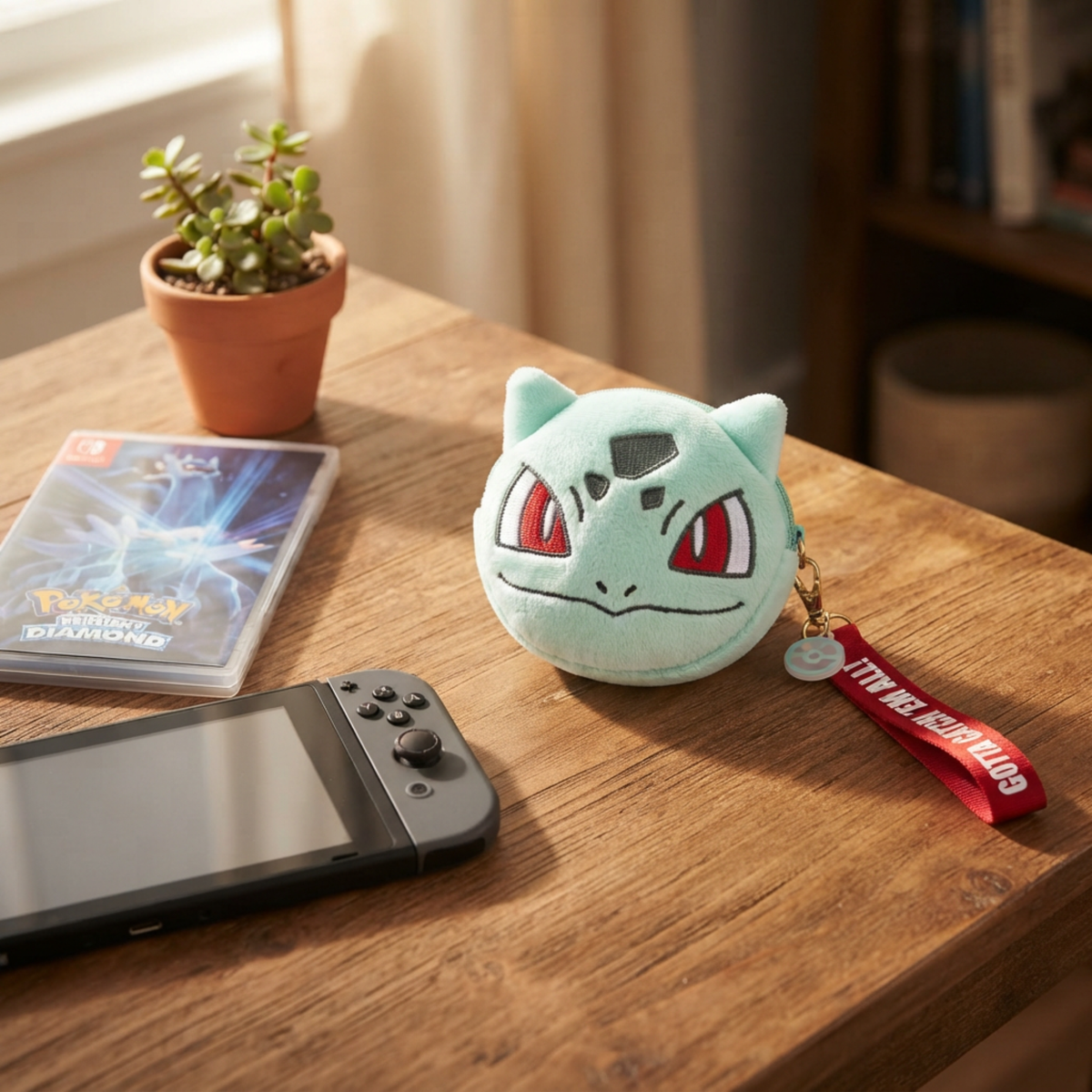Monedero Pokémon Bulbasaur Verde con Correa Oficial