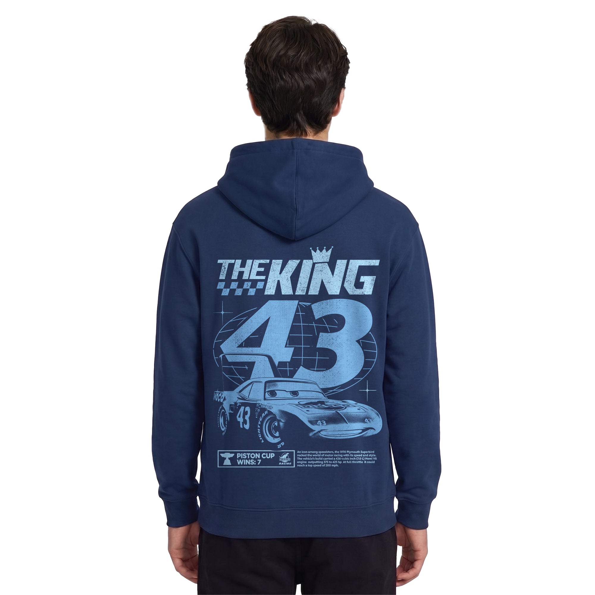 Hoodie Cars Hombre Mujer Azul Marino Disney Pixar Original Piston Cup