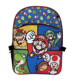 Mochila Super Mario Niño Incluye Lonchera Llavero Y Estuche