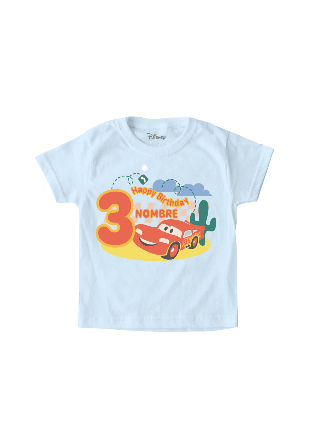 Playera Niño Personalizable Cars Happy Birthday