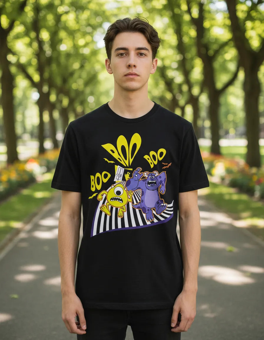 Playera Disney Halloween Hombre Mujer Negro Disney Original Monsers Inc. - Fan Army
