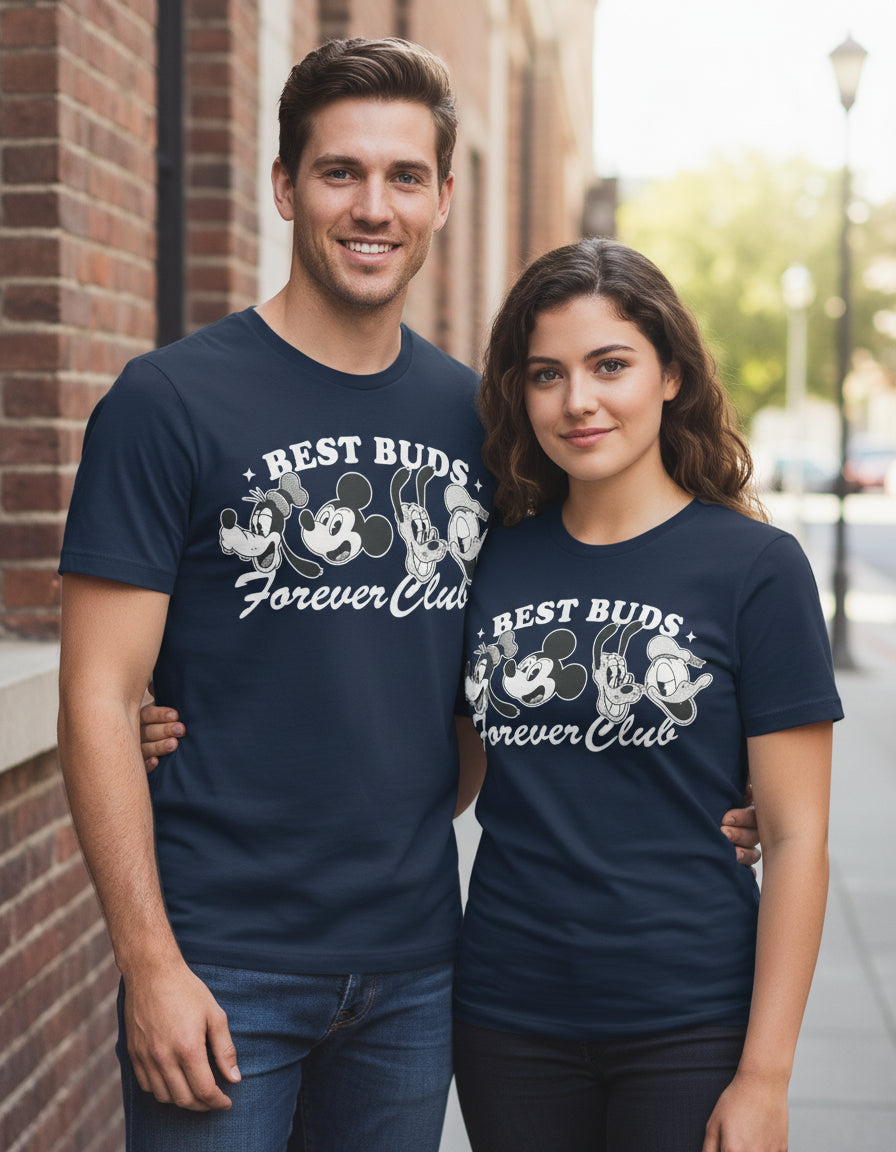 Playera Mickey & Friends Hombre Mujer Azul Marino Disney Original Forever Club - Fan Army