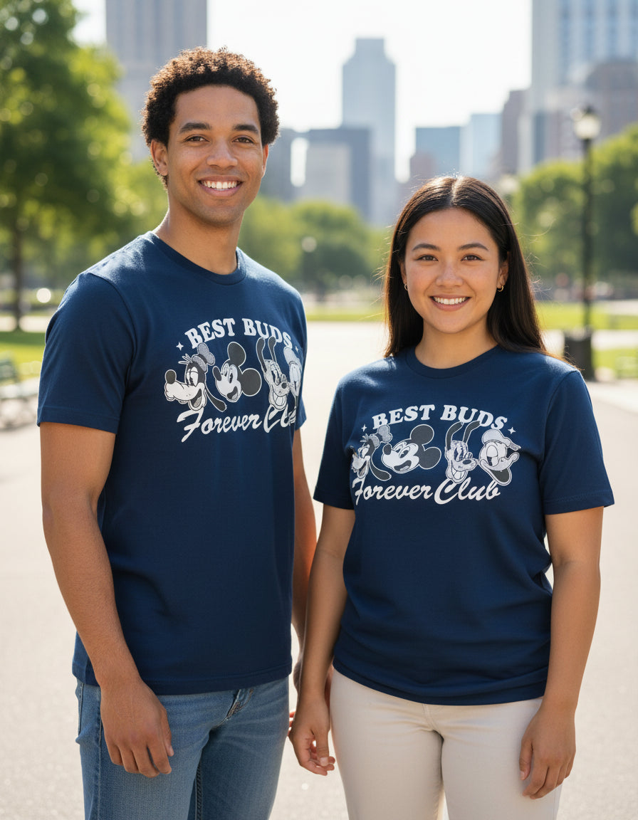 Playera Mickey & Friends Hombre Mujer Azul Marino Disney Original Forever Club - Fan Army