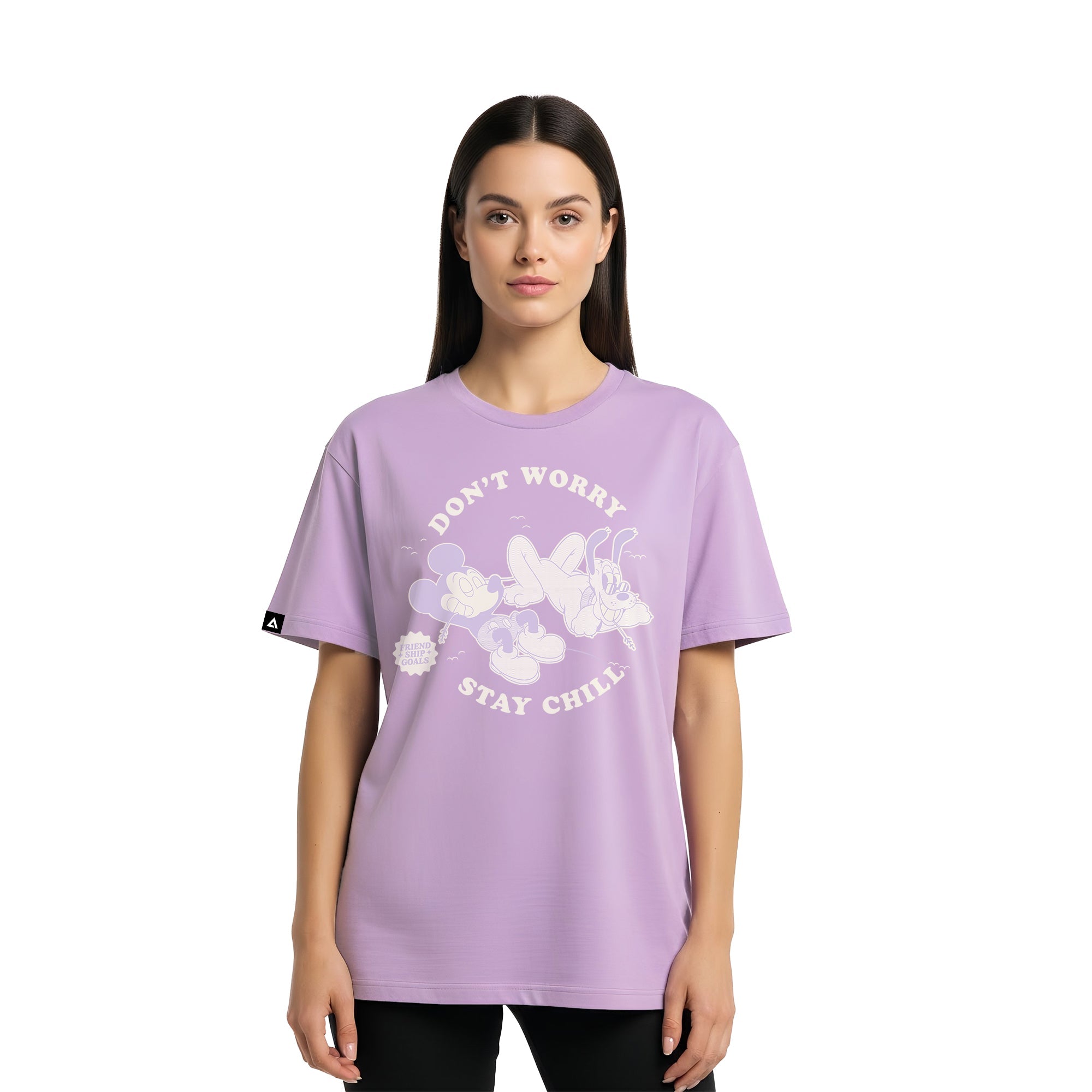 Playera Mickey & Friends Hombre Mujer Lila Disney Original Don´t Worry - Fan Army