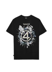 Playera 4 Fantásticos Hombre Mujer Negro Marvel Original Equipo - Fan Army