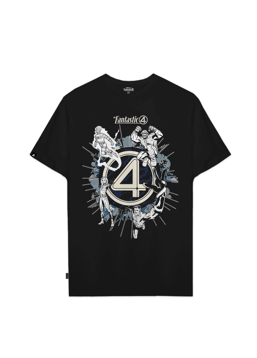 Playera 4 Fantásticos Hombre Mujer Negro Marvel Original Equipo - Fan Army