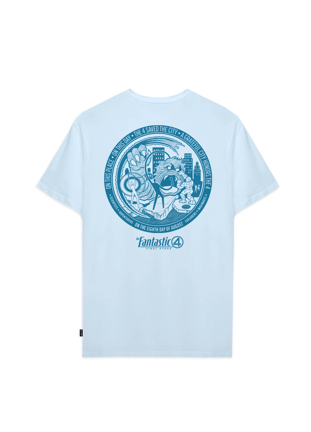 Playera 4 Fantásticos Hombre Mujer Azul Cielo Marvel Original Saved the city - Fan Army