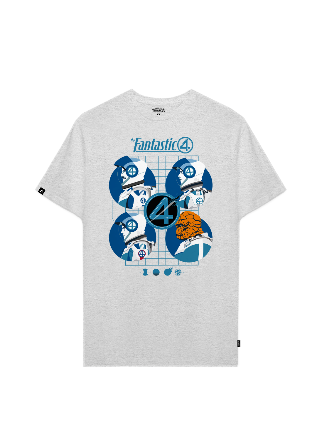 Playera 4 Fantásticos Hombre Mujer Gris Marvel Original Viaje en el Espacio - Fan Army