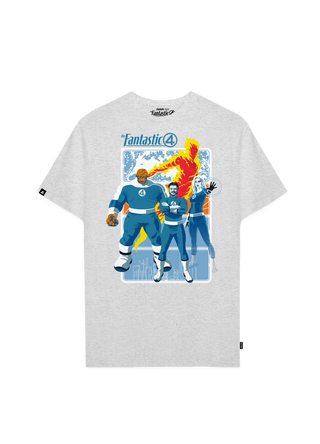 Playera 4 Fantásticos Hombre Mujer Gris Marvel Original La Primera familia de Marvel