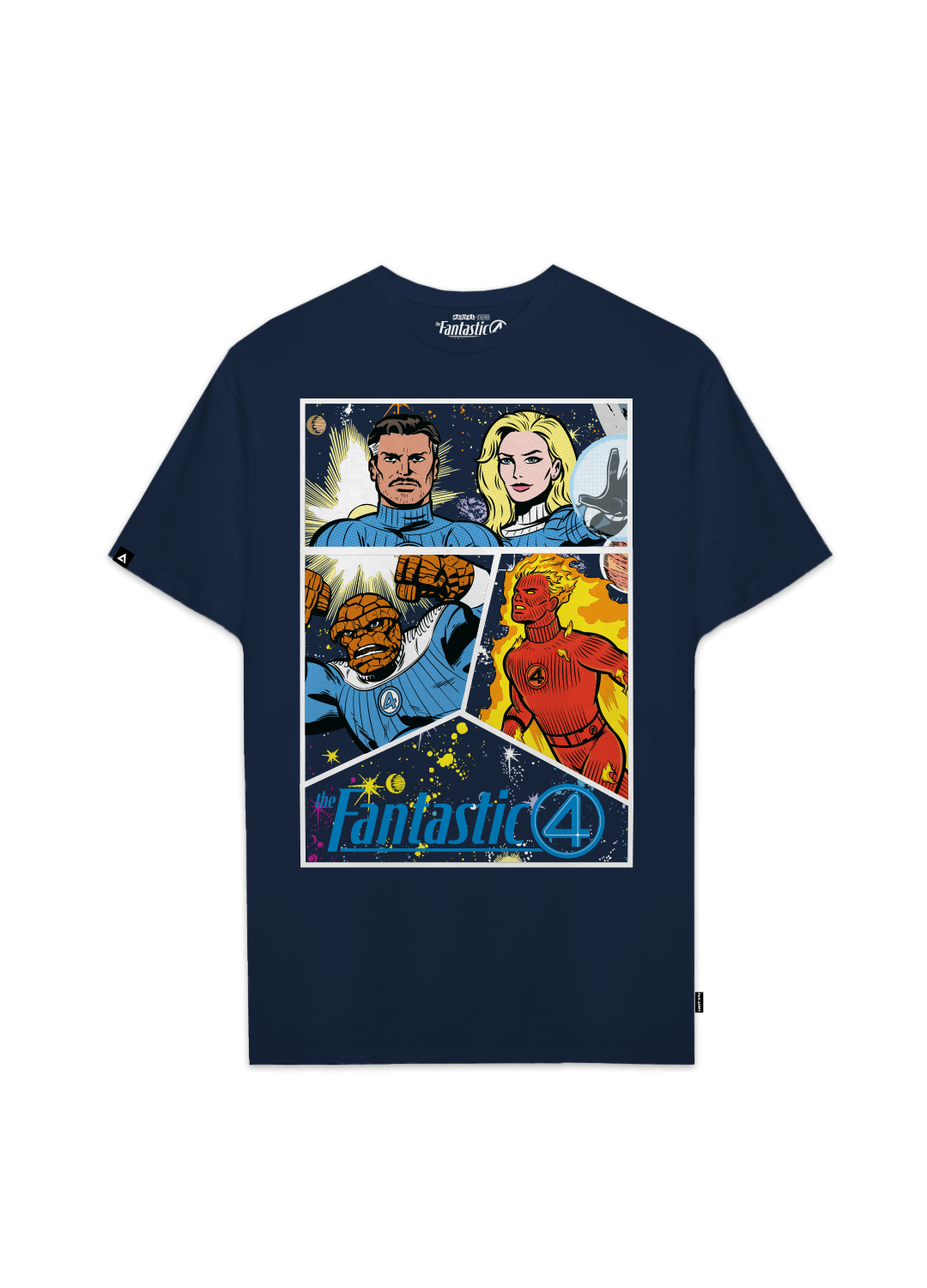 Playera 4 Fantásticos Hombre Mujer Azul Marino Marvel Original Comic - Fan Army