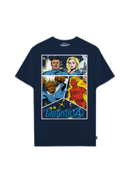 Playera 4 Fantásticos Hombre Mujer Azul Marino Marvel Original Comic - Fan Army