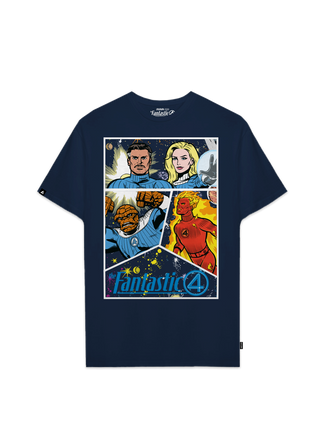 Playera 4 Fantásticos Hombre Mujer Azul Marino Marvel Original Comic