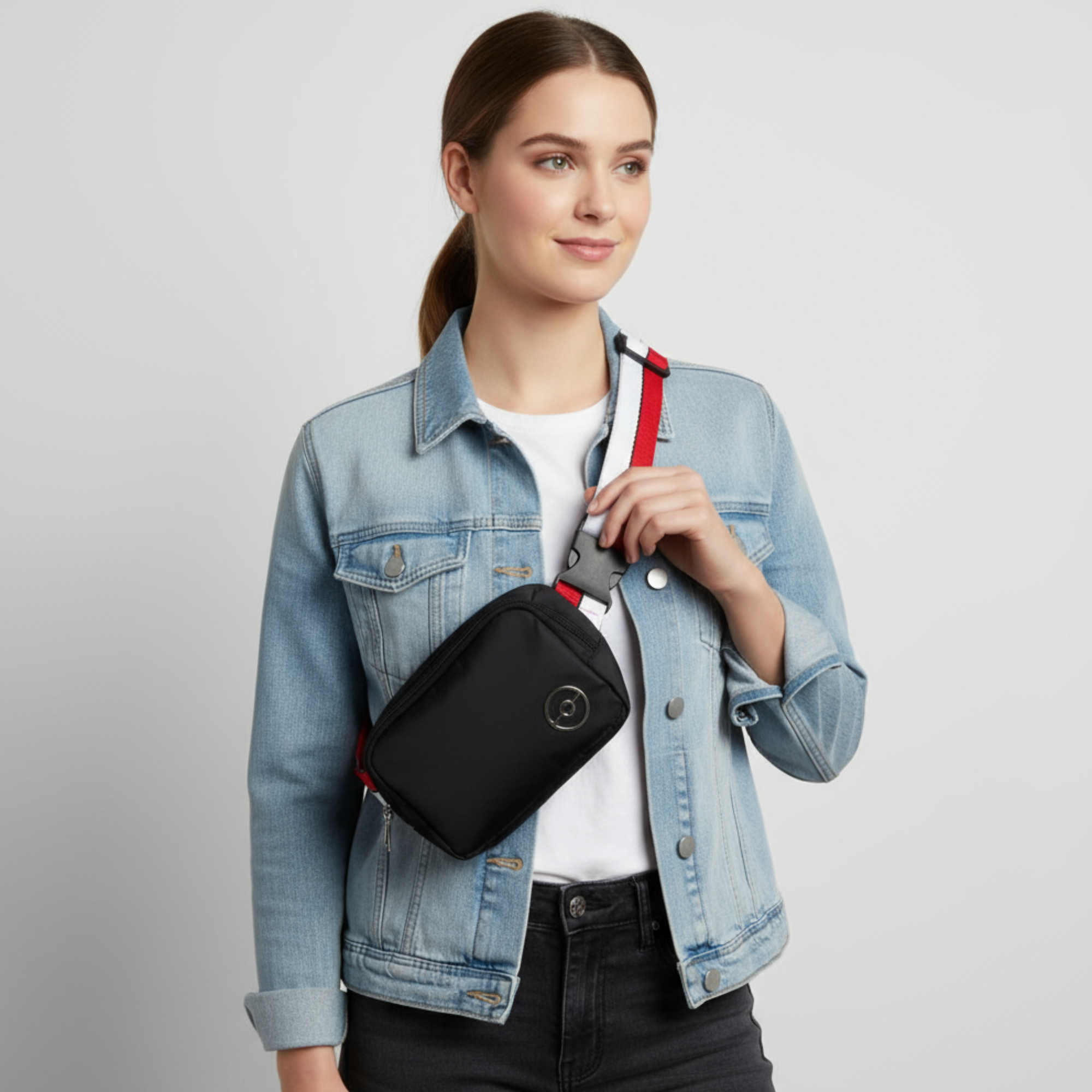 Cangurera Pokémon Negra con Correa Roja - Fan Army