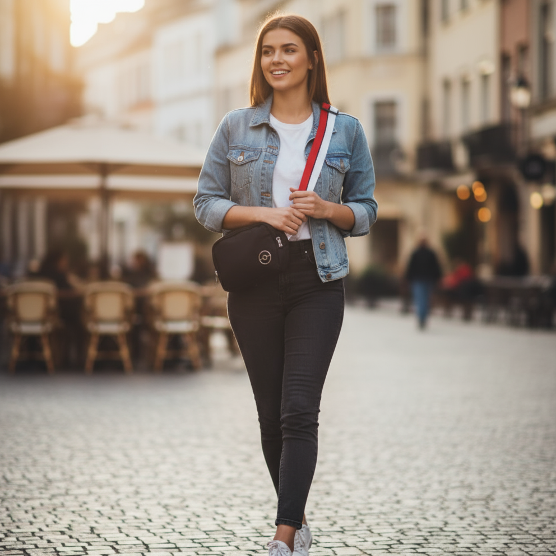 Cangurera Pokémon Negra con Correa Roja - Fan Army