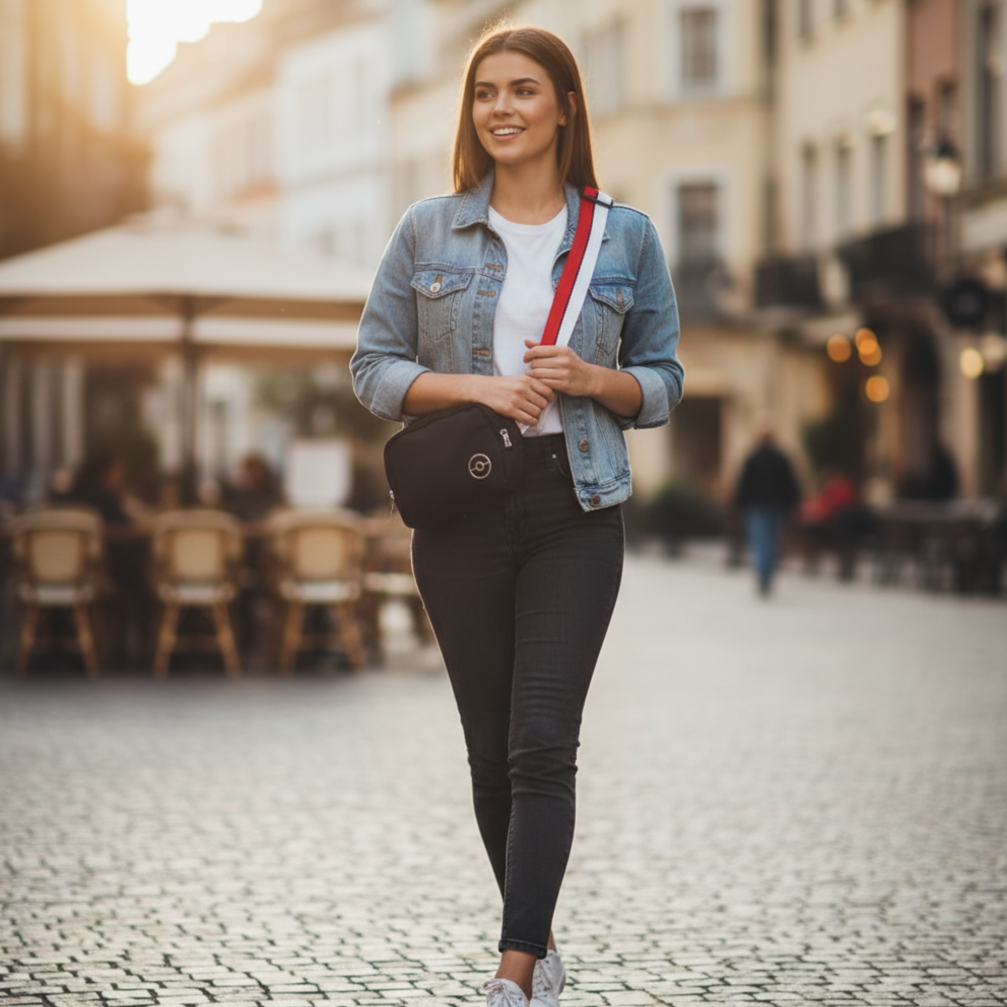 Cangurera Pokémon Negra con Correa Roja - Fan Army