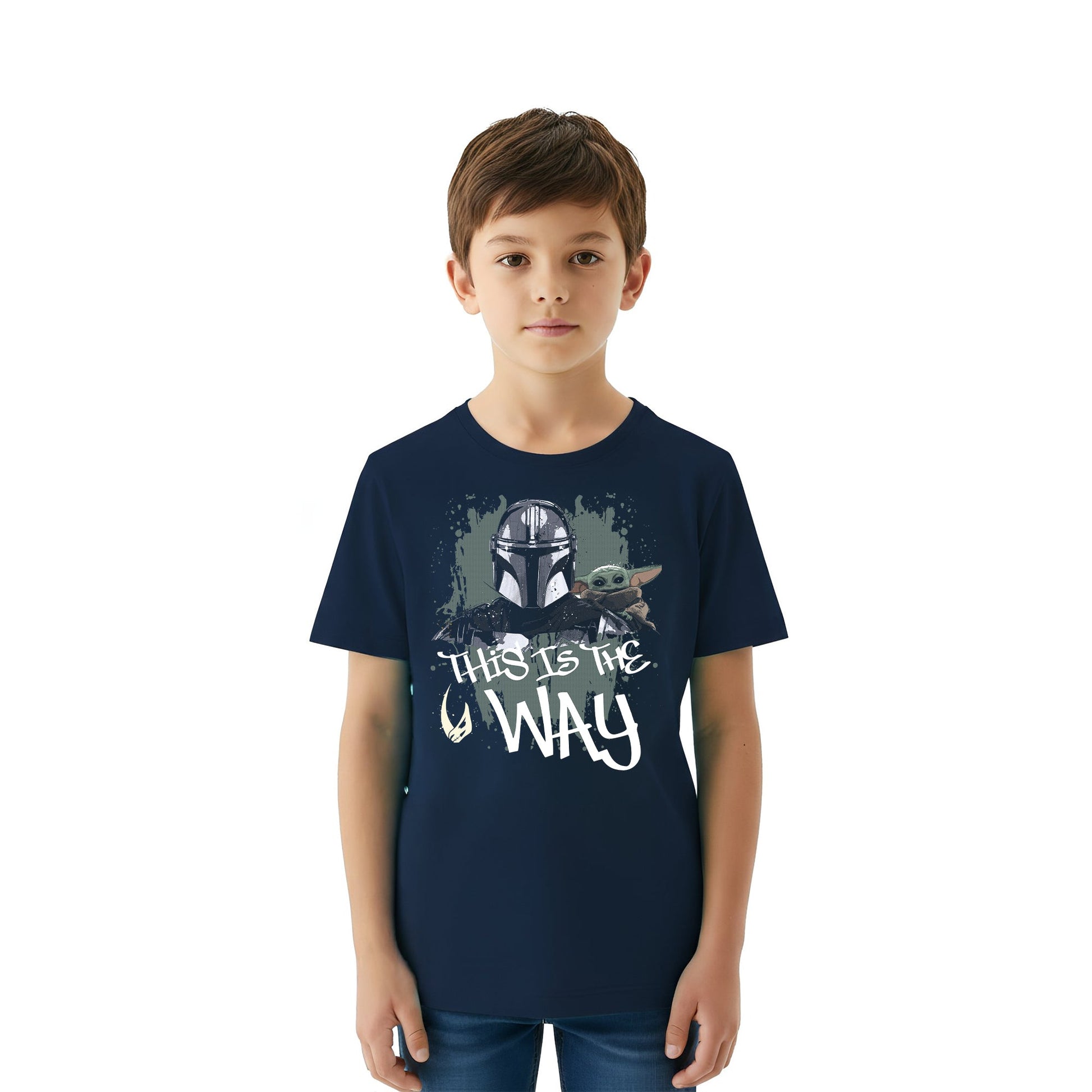 Playera Niño The Mandalorian Niño Niña Azul Marino Disney Star Wars Original This is the Way - Fan Army