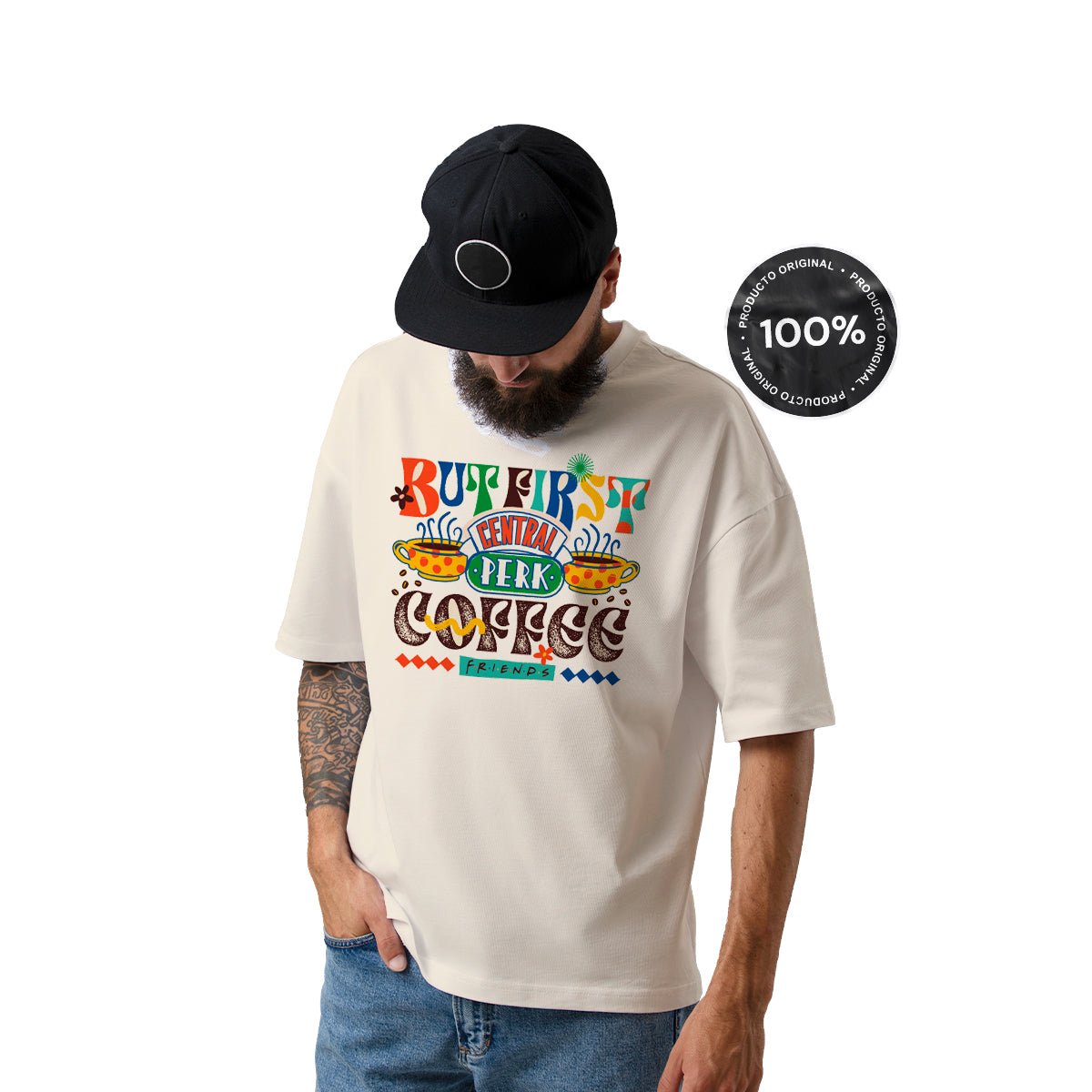 Playera Unisex Friends But First Coffee - Diseño para Fans de Friends - Fan Army