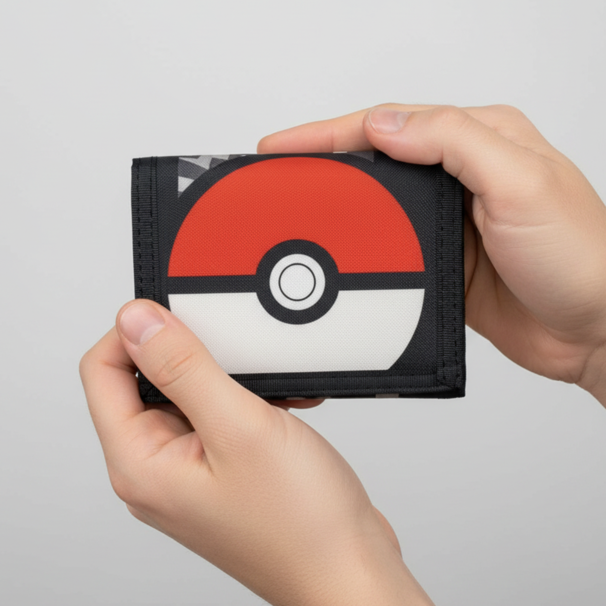 Bioworld - Cartera Trifold Pokémon con Diseño de Pokébola y Pikachu, Cierre de Velcro, Producto Oficial - Fan Army