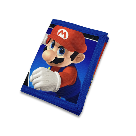 Bioworld - Cartera Trifold Infantil Super Mario Nintendo, Diseño Doble: Mario y Todos los Personajes - Oficial