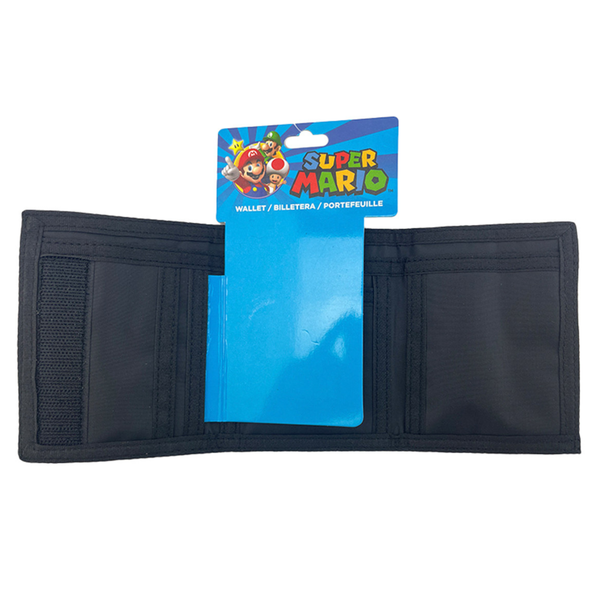 Bioworld - Cartera Trifold Infantil Super Mario Nintendo, Sublimation Print, Diseño Color Pop con Mario, Luigi, Bowser, Yoshi y Toad - Oficial - Fan Army