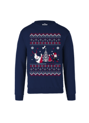 Sudadera Frozen Hombre Mujer Azul Marino Disney Original Ugly Sweater Elsa y Anna - Fan Army