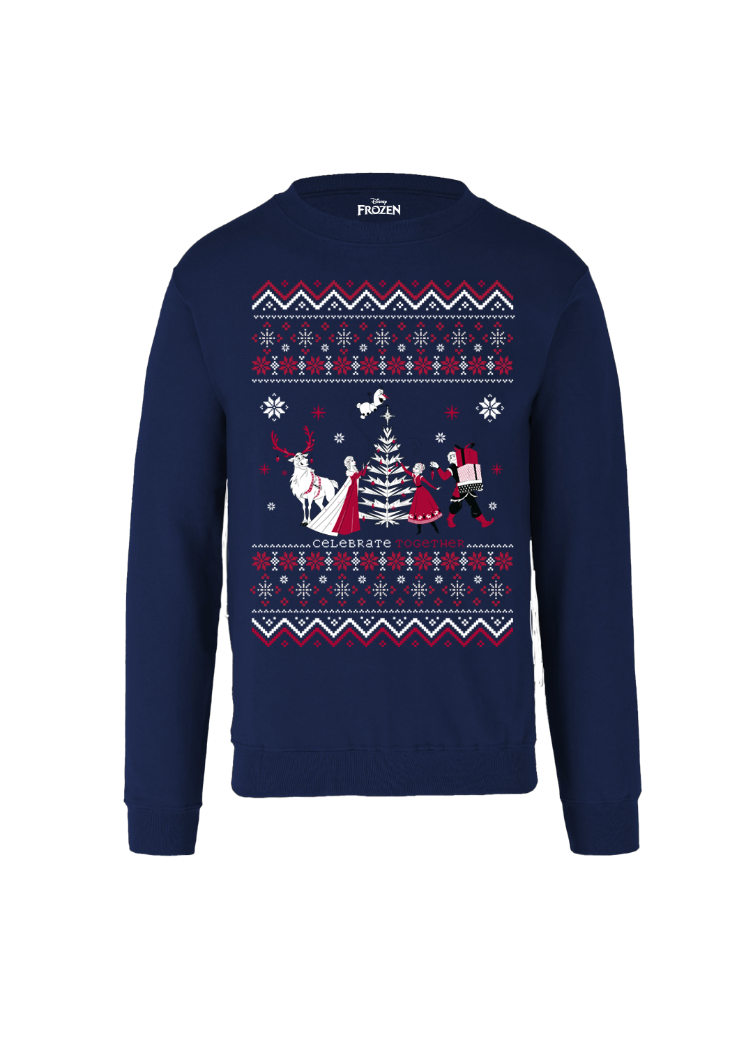 Sudadera Frozen Hombre Mujer Azul Marino Disney Original Ugly Sweater Elsa y Anna - Fan Army