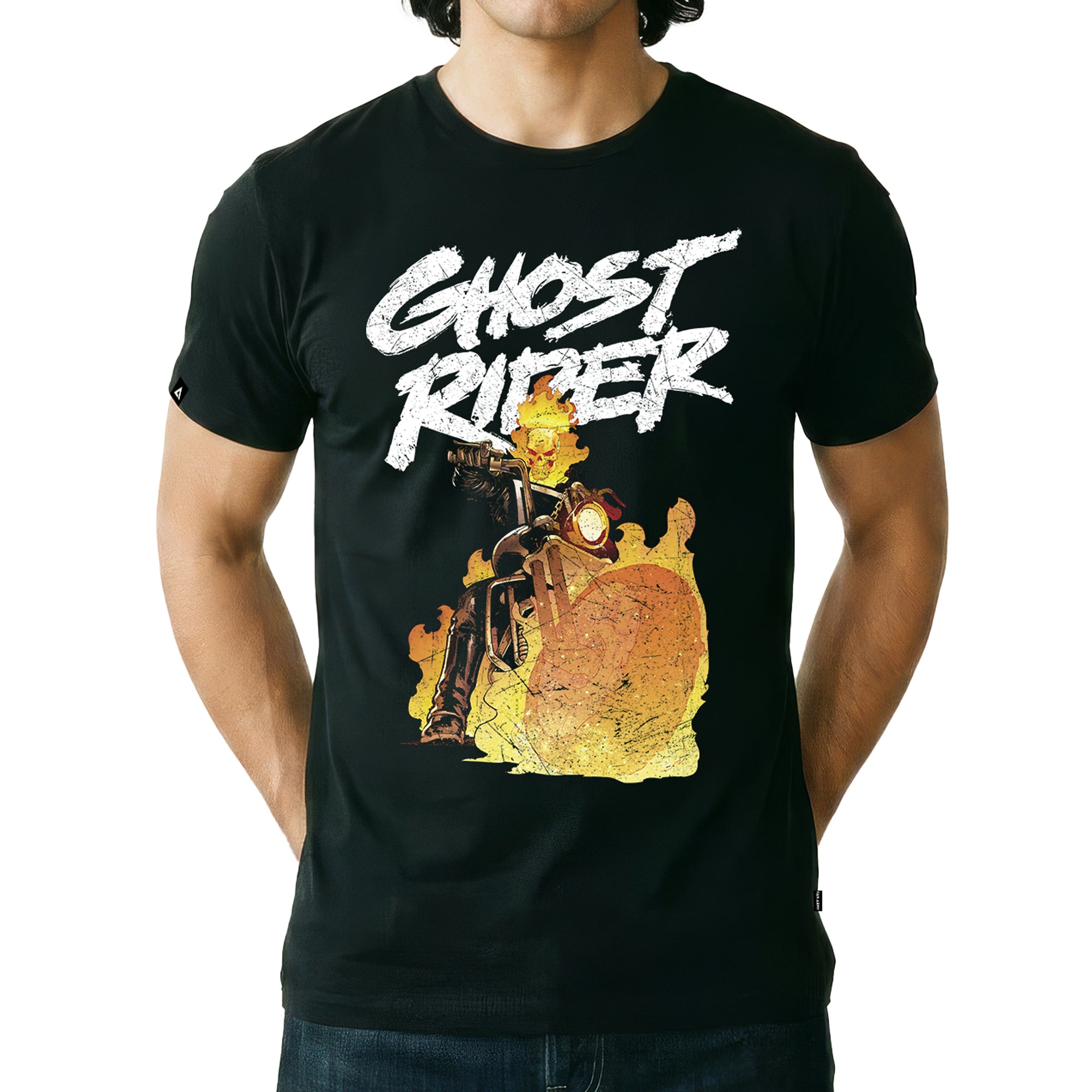 Playera Ghost Rider Hombre Mujer Negro Disney Original Fire