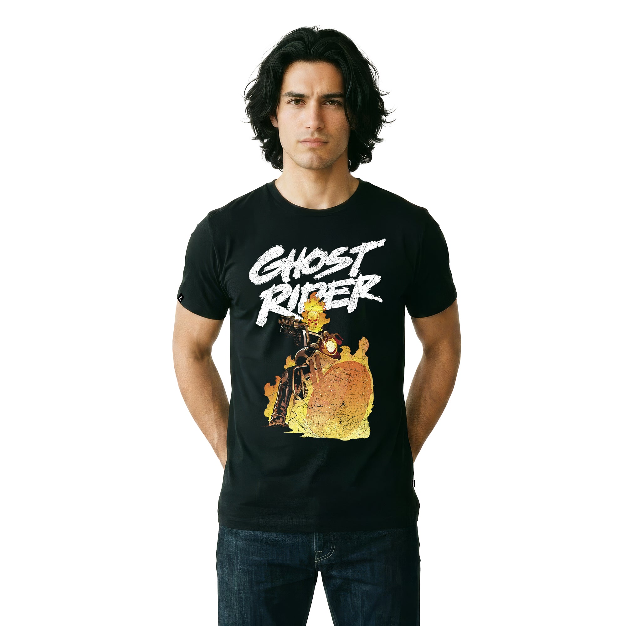 Playera Ghost Rider Hombre Mujer Negro Disney Original Fire