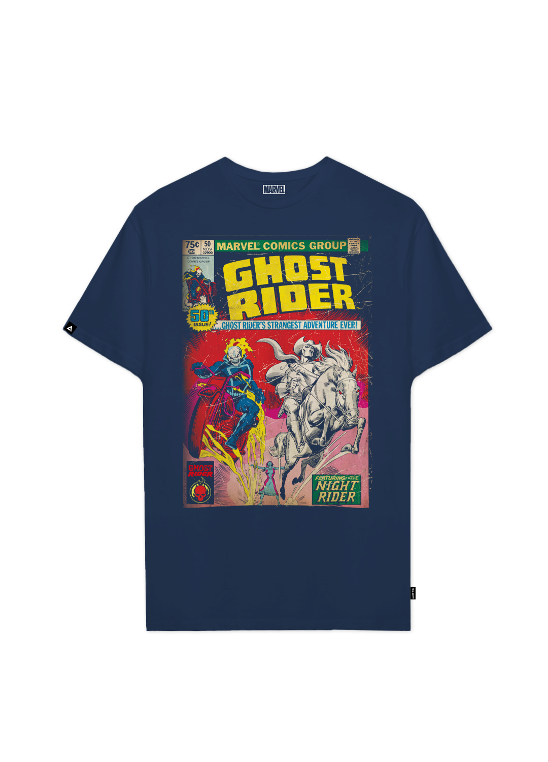 Playera Ghost Rider Hombre Mujer Azul Marino Disney Original Comic