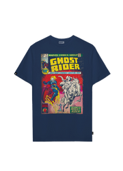 Playera Ghost Rider Hombre Mujer Azul Marino Disney Original Comic