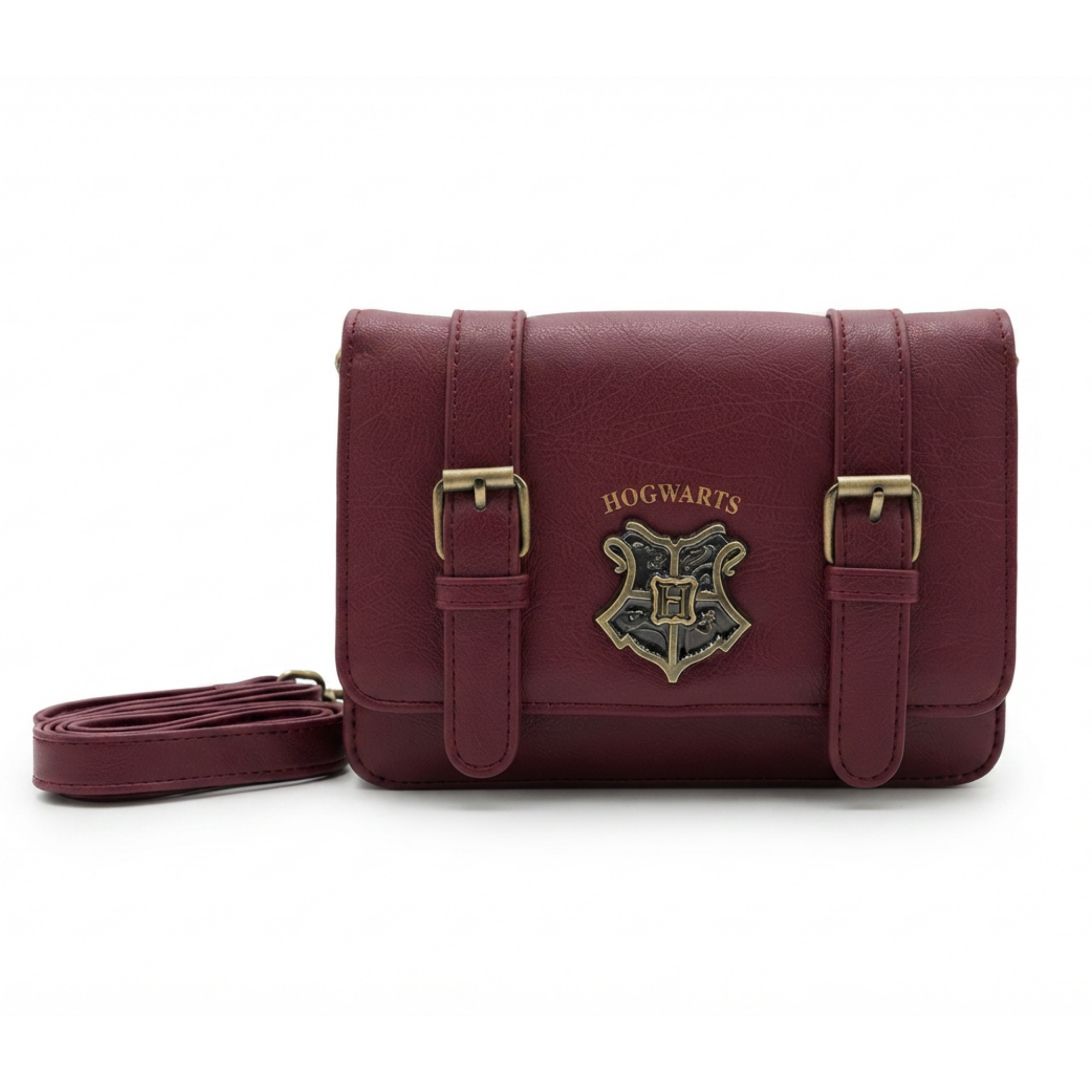 Bolsa Crossbody Harry Potter Hogwarts Vino con Correa Ajustable