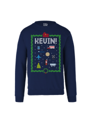 Sudadera Home Alone Hombre Mujer Azul Marino Disney Original Ugly Sweater Kevin - Fan Army