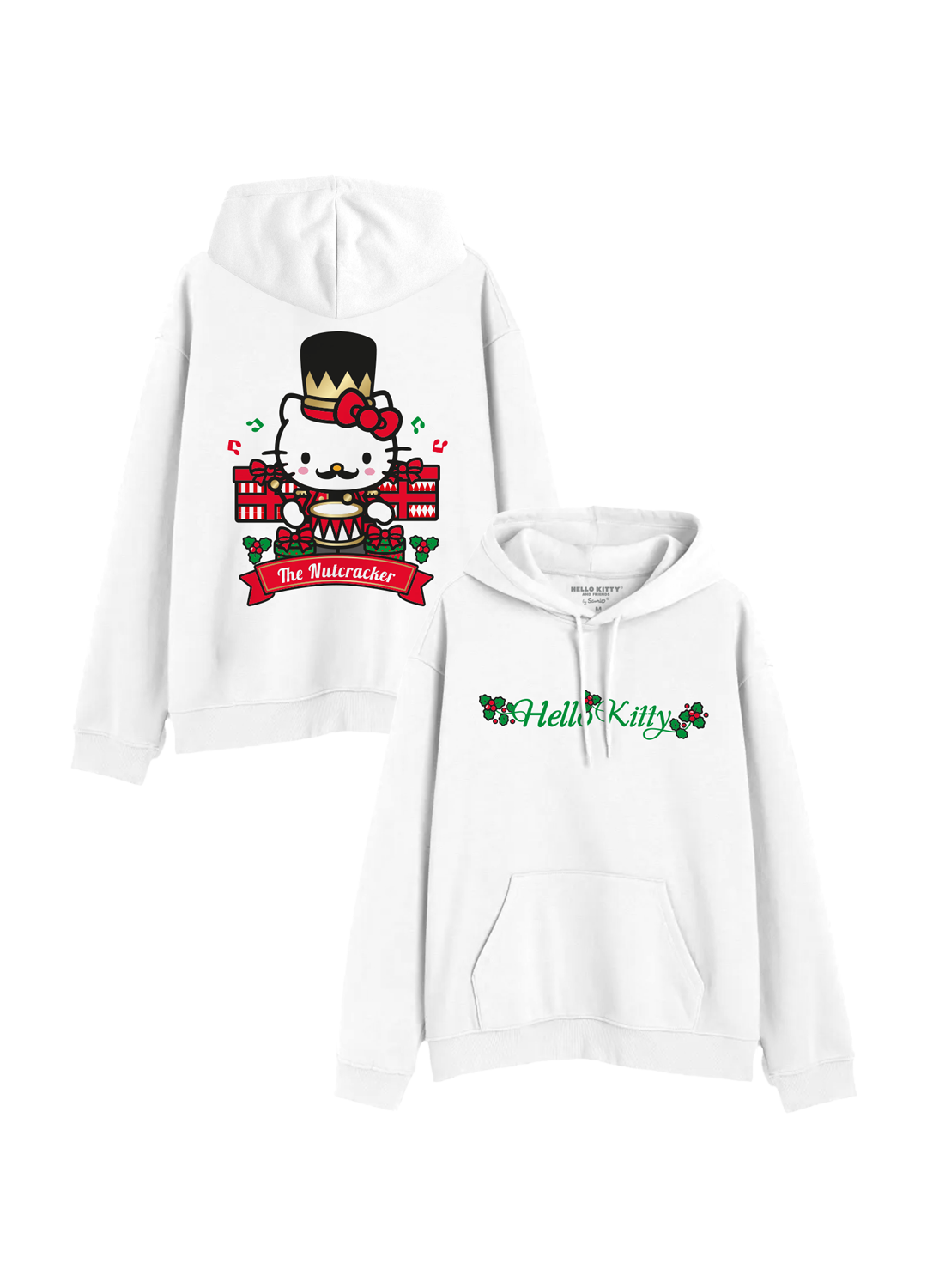 Hoodie Hello Kitty Hombre Mujer Blanco Cascanueces - Fan Army