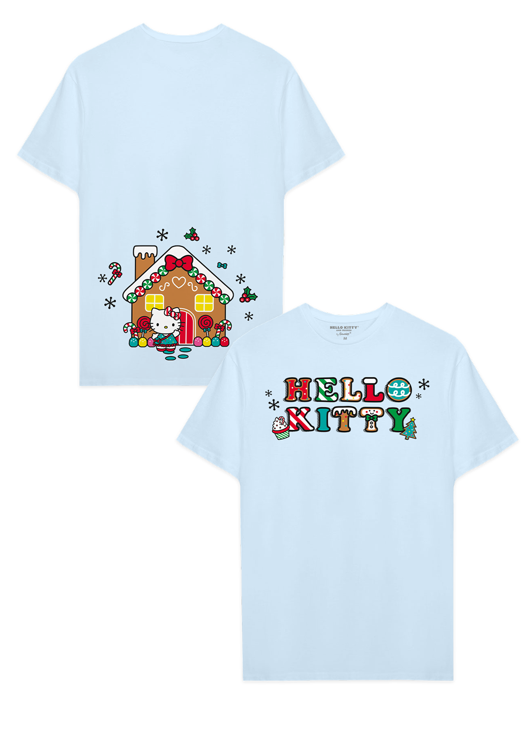 Playera Hello Kitty Hombre Mujer Azul Cielo Gingerbread - Fan Army