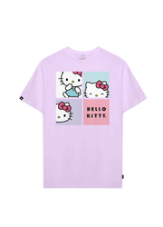 Playera Hello Kitty Hombre Mujer Lila Sanrio Original Squares - Fan Army