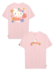 Playera Hombre Mujer Rosa Hello Kitty Flowers - Fan Army