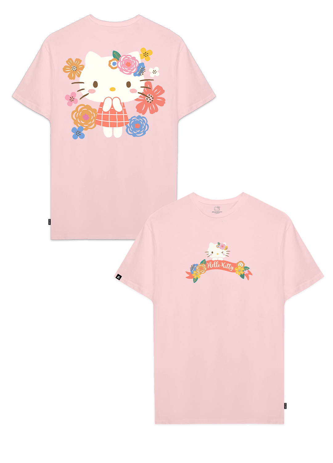 Playera Hombre Mujer Rosa Hello Kitty Flowers - Fan Army
