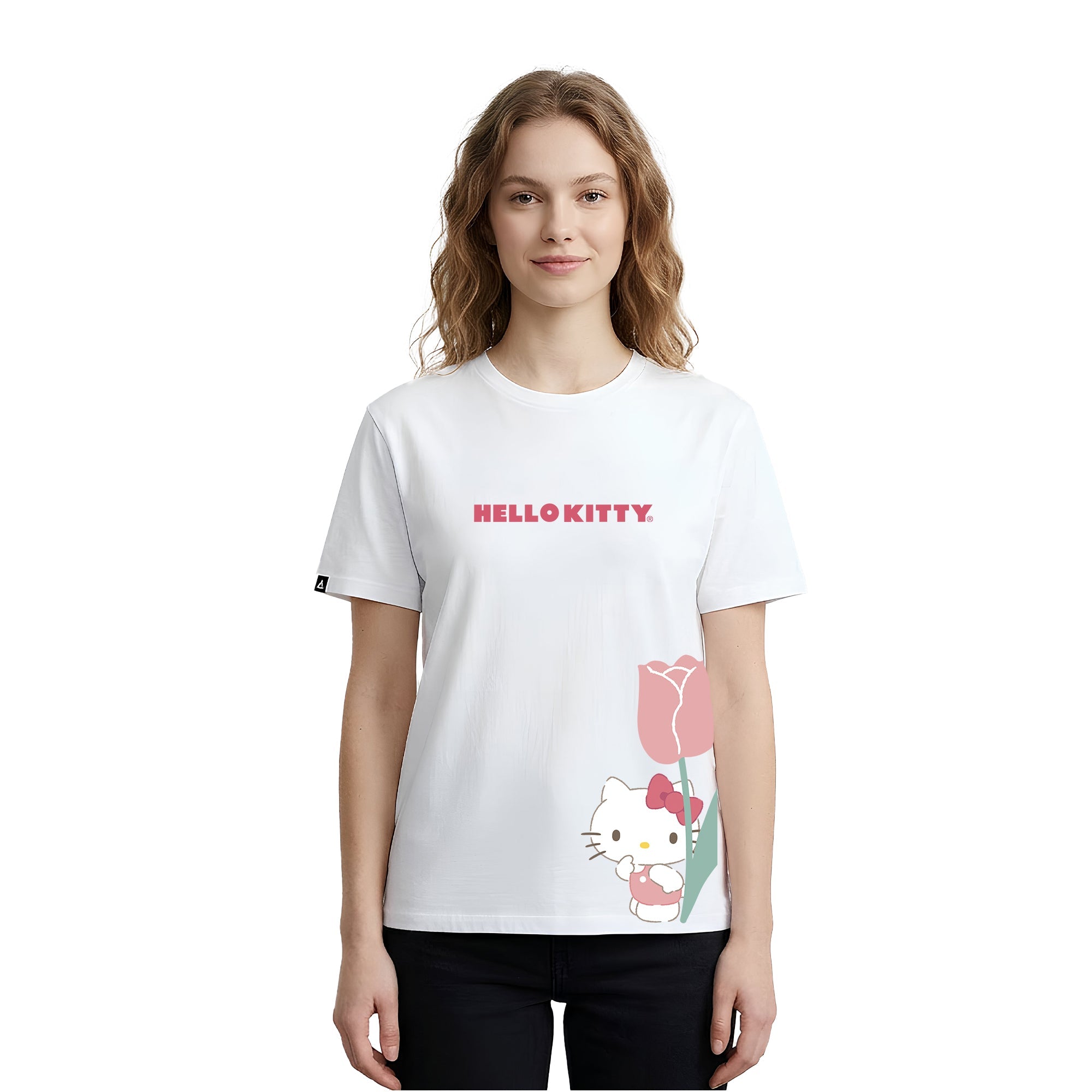 Playera Hello Kitty Hombre Mujer Blanco Sanrio Original Rose - Fan Army