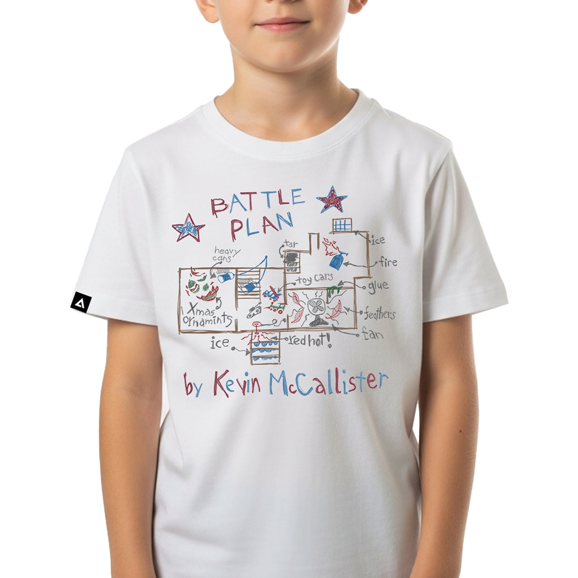 Playera Niño Home Alone Niño Niña Blanco Disney Original Battle Plan - Fan Army