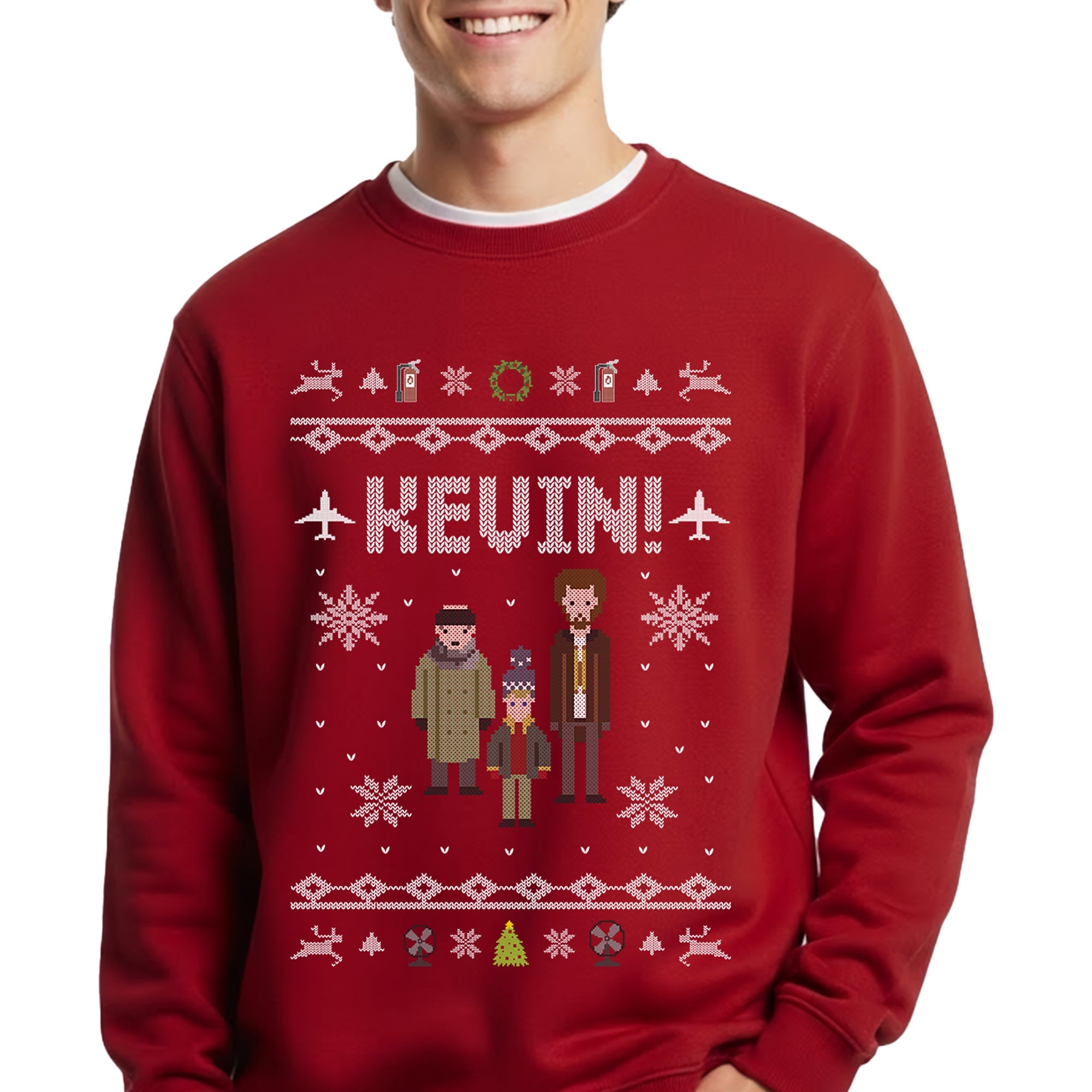 Sudadera Home Alone Hombre Mujer Rojo Disney Original Ugly Sweater Kevin - Fan Army