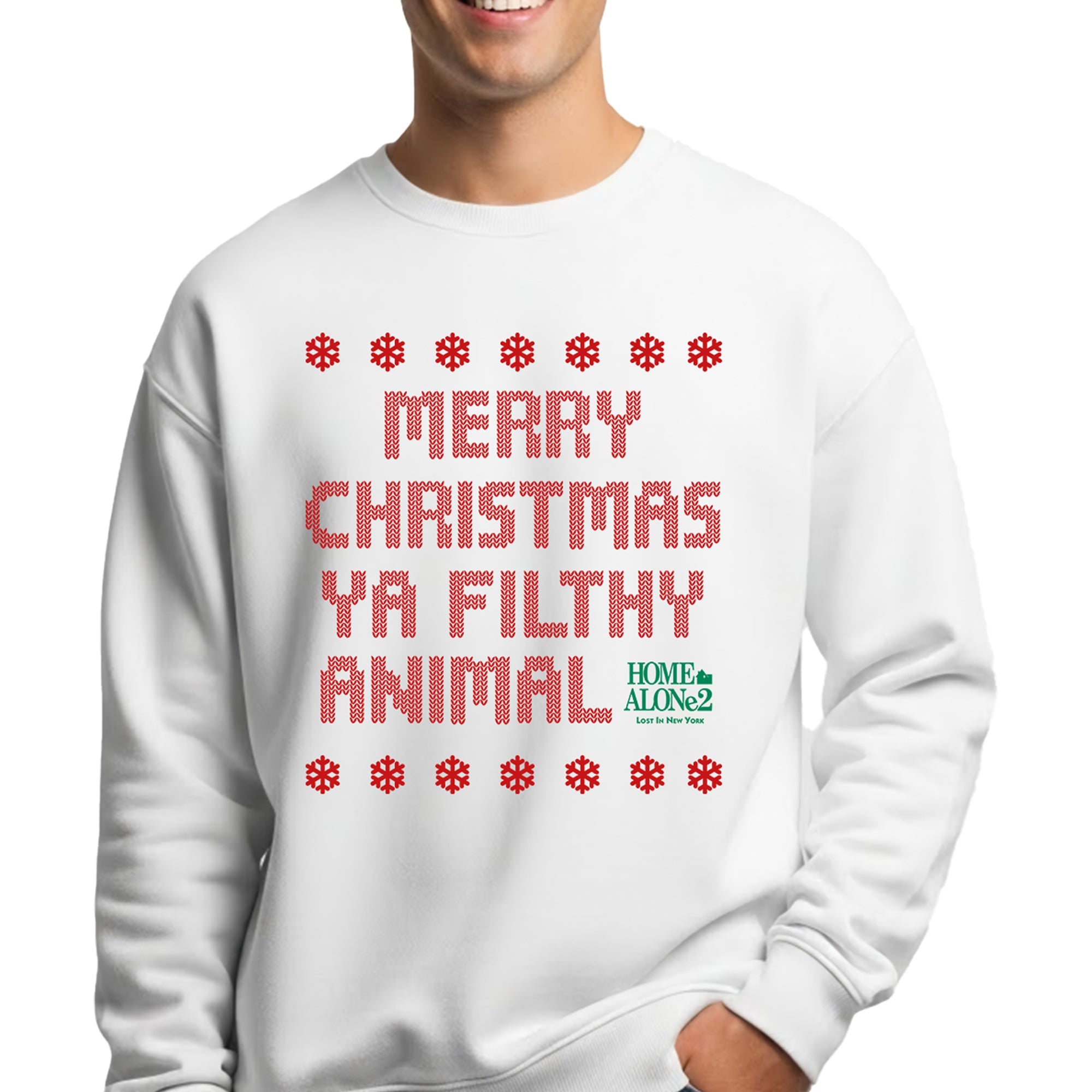 Sudadera Home Alone Hombre Mujer Blanco Disney Original Merry Christmas Ya Filthy Animal - Fan Army