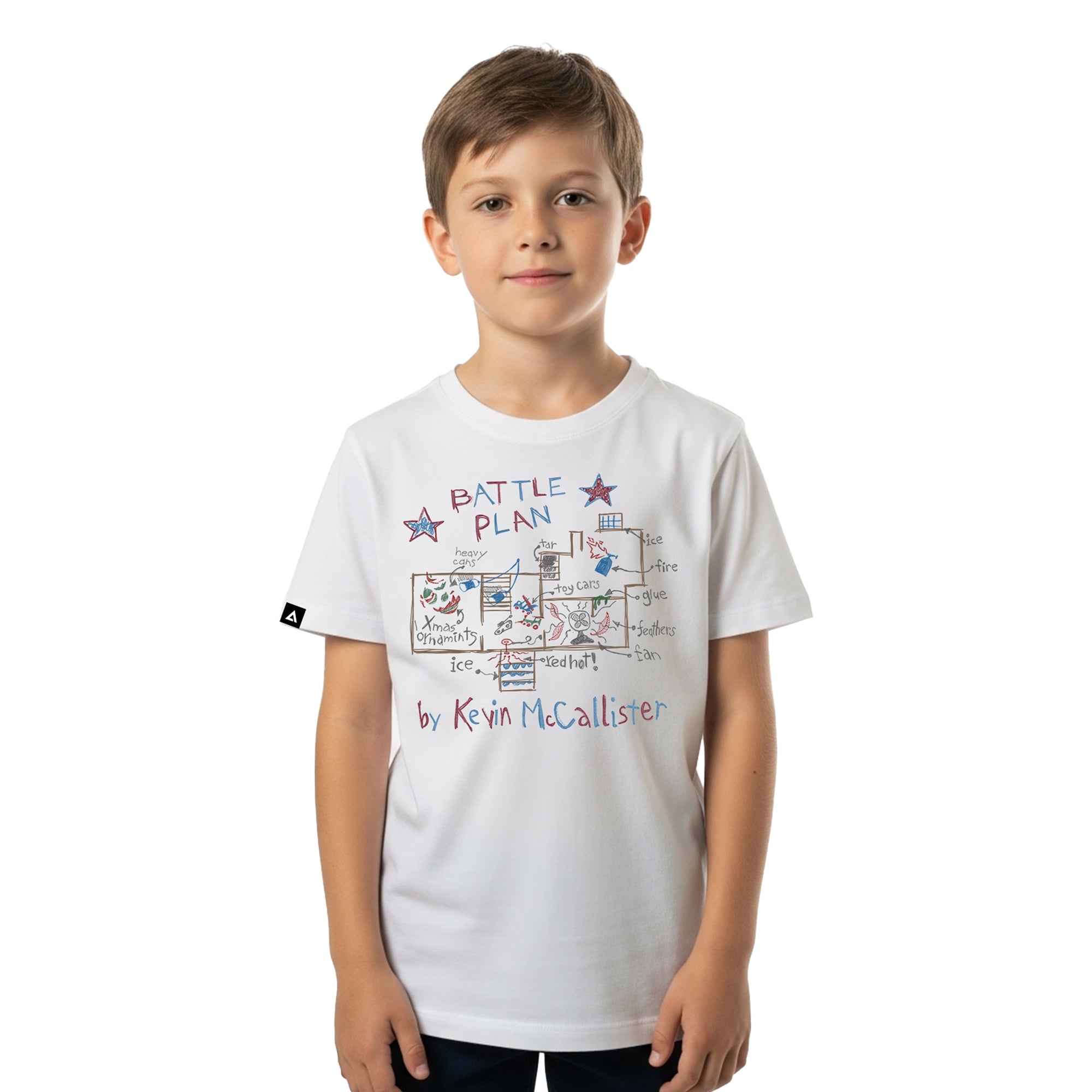 Playera Niño Home Alone Niño Niña Blanco Disney Original Battle Plan - Fan Army