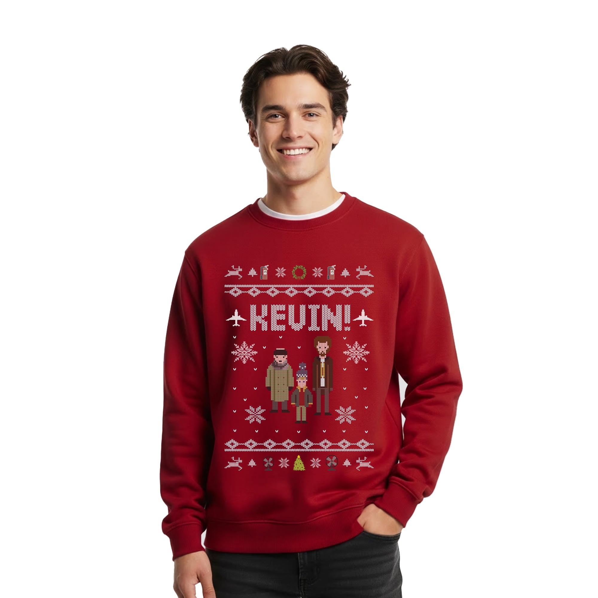 Sudadera Home Alone Hombre Mujer Rojo Disney Original Ugly Sweater Kevin - Fan Army