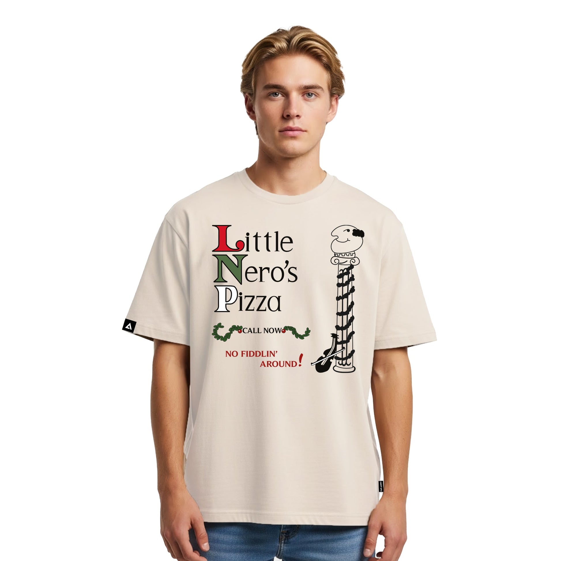 Playera Home Alone Hombre Mujer Arena Disney Original Little Nero´s Pizza - Fan Army
