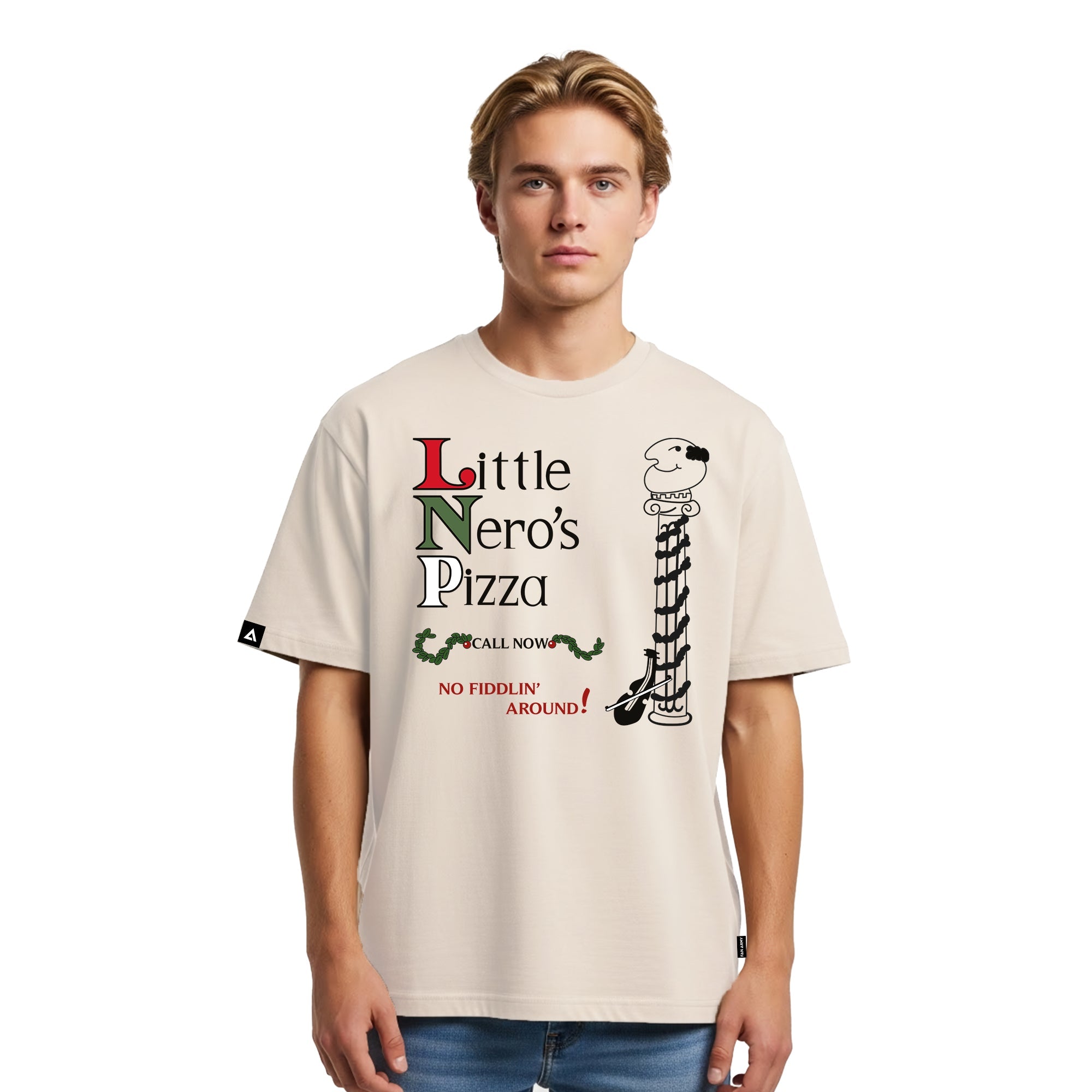 Playera Home Alone Hombre Mujer Arena Disney Original Little Nero´s Pizza - Fan Army